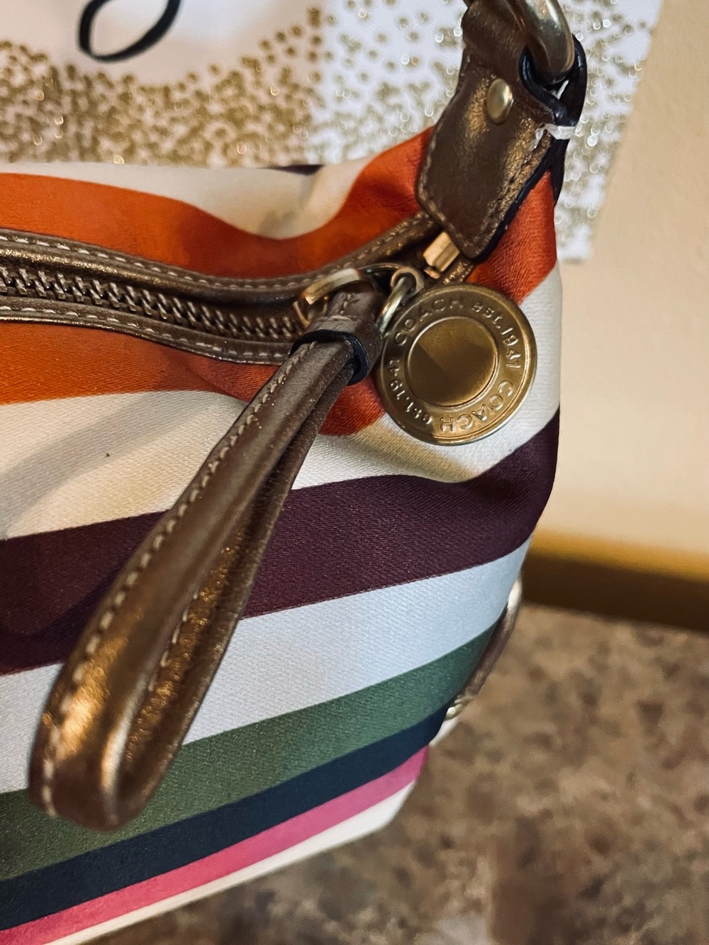 COACH Y2K Legacy Stripe Kisslock Limited Edition Mini Shoulder Bag AND Catalog - Picture 11 of 17